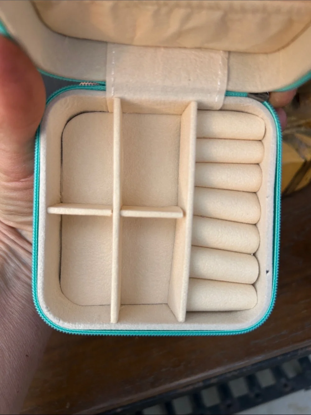 Turquoise Travel Jewelry Case - Compact Jewelry Organizer